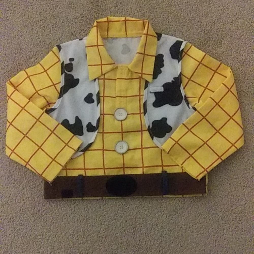 Vintage Toy Story Sheriff Woody Yellow Plaid Costume Shirt Boys age 5